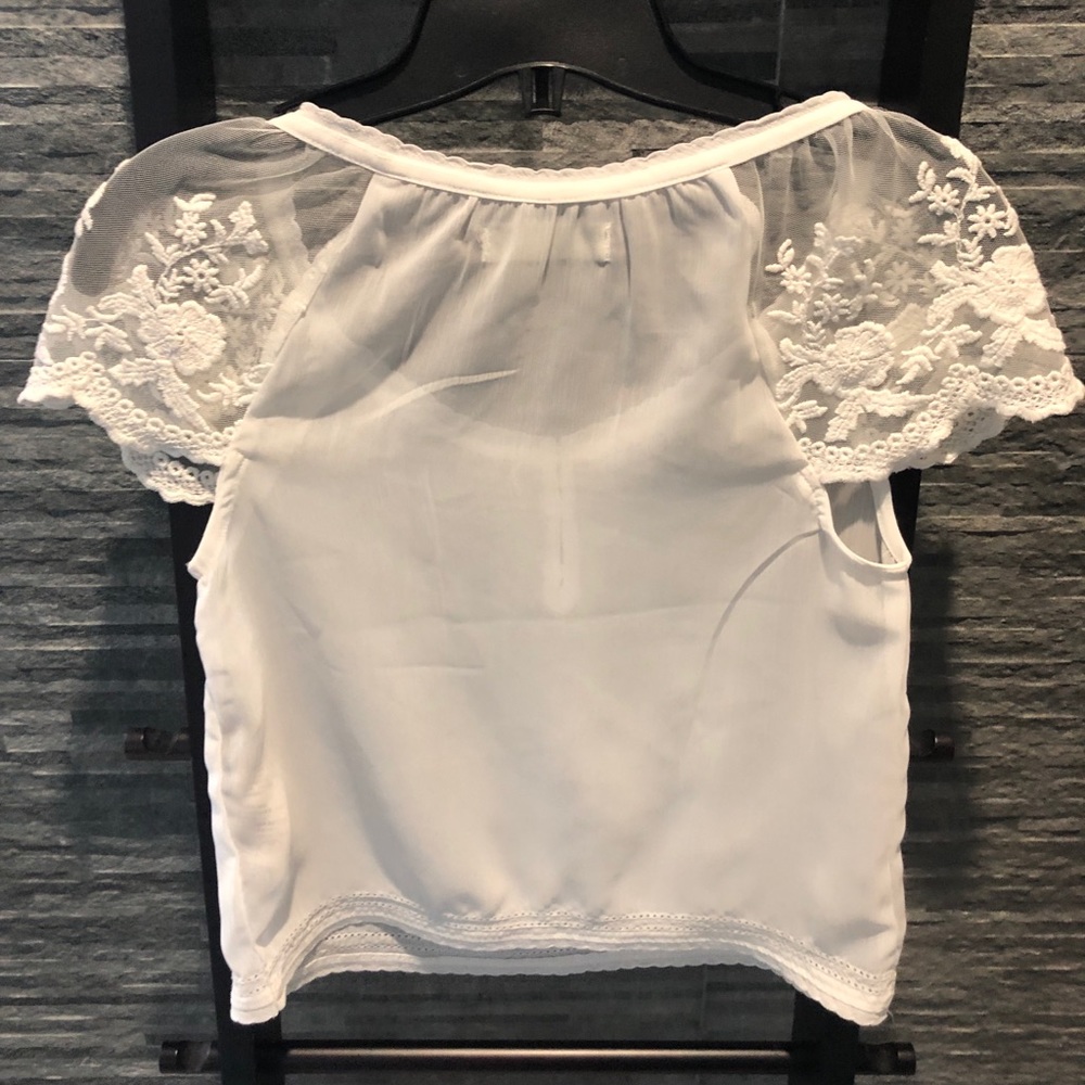 NWOT Abercrombie Kids Sheer Lace Top - Picture 4 of 7